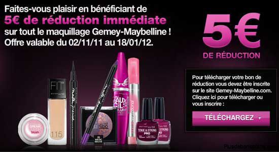 réduction maquillage gemey maybelline 