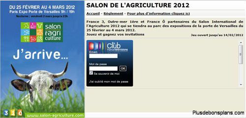 100 places pour le salon agriculture 2012 avec france tv