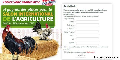 5 entrées gratuites salon agriculture 2012 à gagner avec douce france