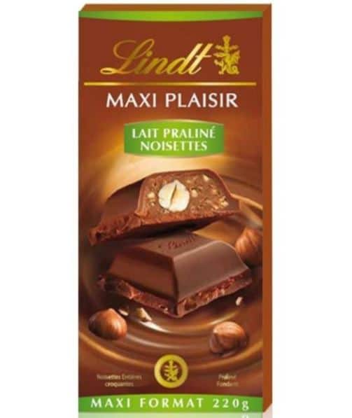 tablette de chocolat lindt maxi plaisir 100% remboursé