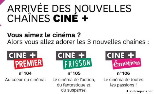 sfr chaine ciné + gratuites