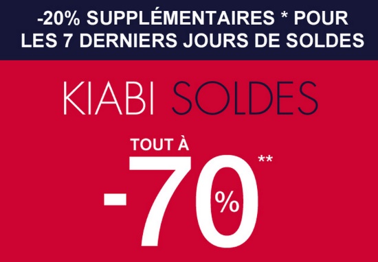 20 % de réduction supplémentaire chez Kiabi