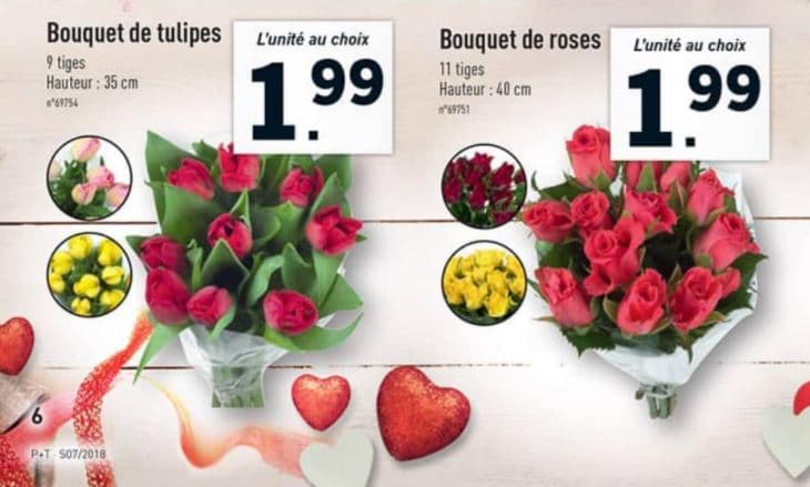  Bouquets de roses et tulipes pas chers chez Lidl
