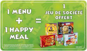 McDo : jeu sociÃ©tÃ© offert dÃ¨s 1 Happy Meal + 1 menu adulte achetÃ©s