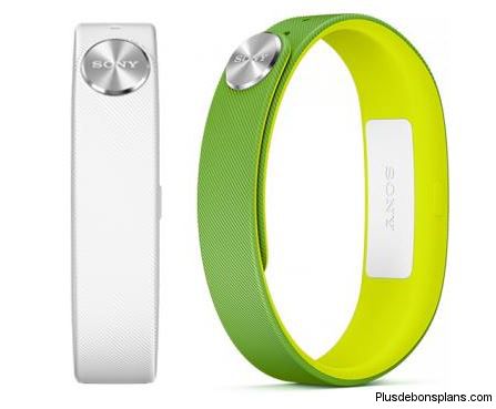 Bracelet Sony Smartband blanc et vert