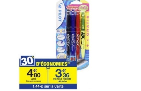 stylo frixion carrefour