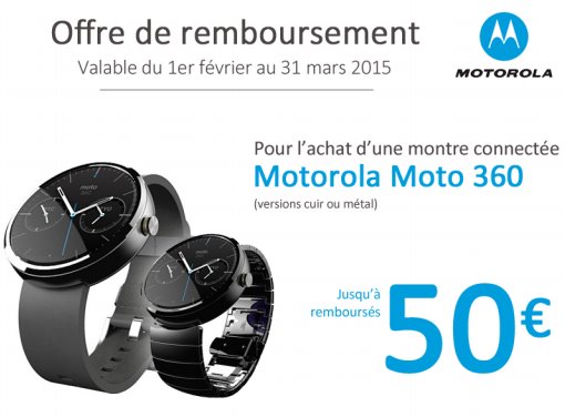 La Motorola Moto 360, jusqu'à 50 € remboursés