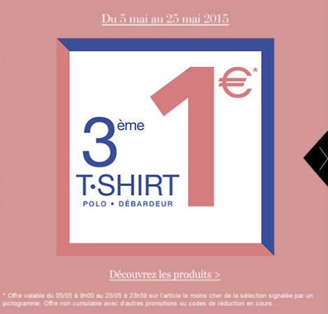 le 3eme t-shirt à 1€ chez La Halle