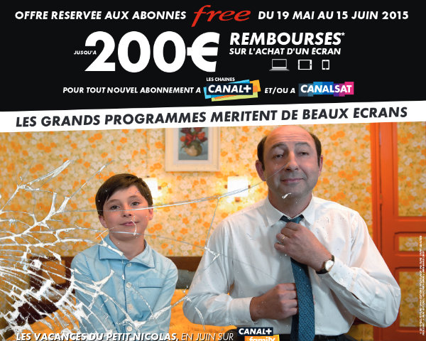 200 euros rembourses pour achat ecran plus abonnement canal+ canalsat via free