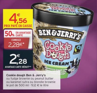 La glace Ben & Jerry's à 1,08 € seulement !