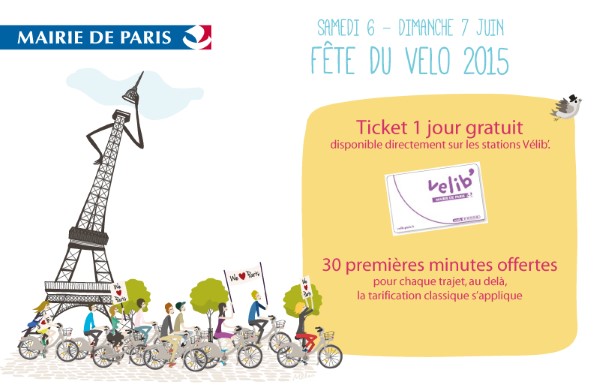 Fete du Vélo 2015 : les vélib' gratuits !