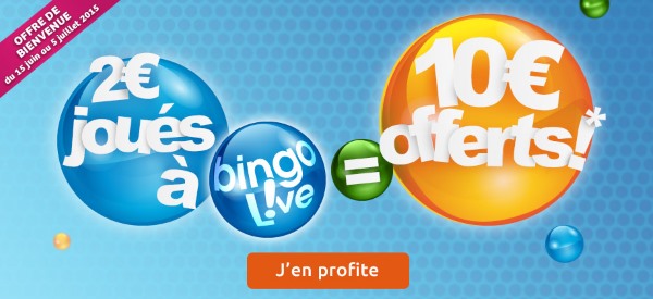 Inscrivez-vous sur FDJ.fr et recevez 10€ pour 2 € joués à Bingo Live