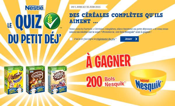 200 bols Nesquik à gagner avec Nestlé