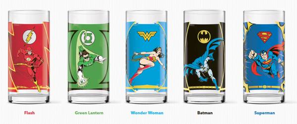 Les 5 verres DC Comics