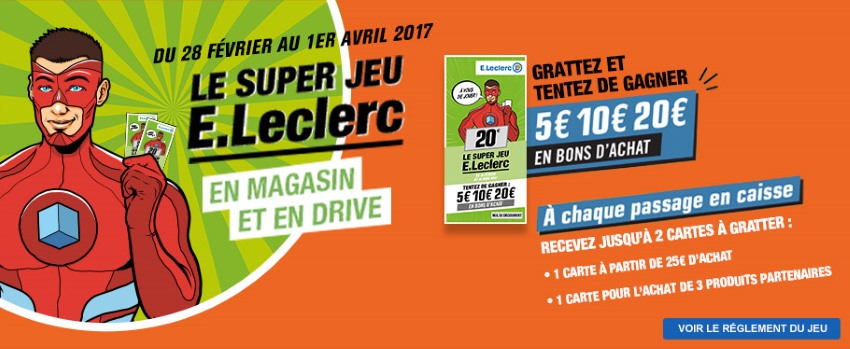 Les Super-Pouvoirs d’achat de Leclerc : 5, 10, 20, 1000 € à gagner en carte cadeaux
