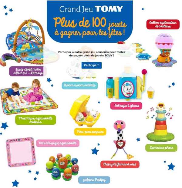 144 jouets à gagner avec Tomy 