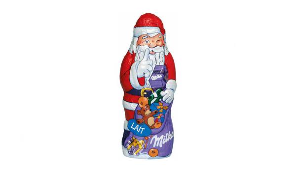 Le Père Noël en chocolat Milka à petit prix chez Auchan