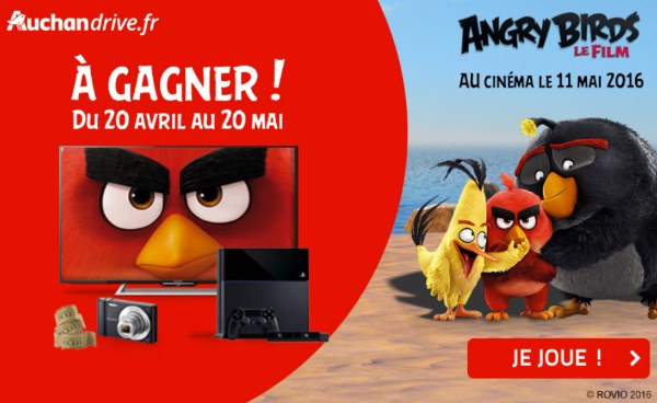 jeu Auchan Drive sur le film Angry Birds