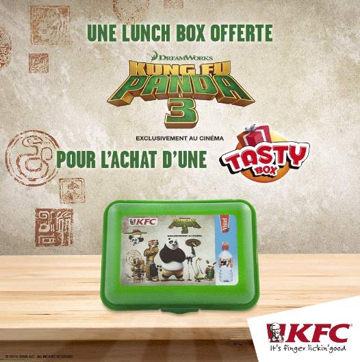 lunch box à l’effigie du film Kung Fu Panda 3 chez KFC
