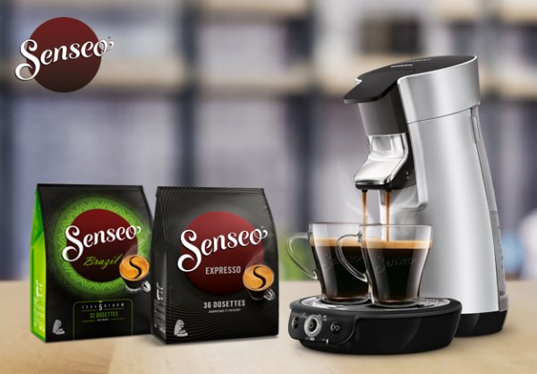Senseo Viva Café, avec 2 paquets de café en test sur sampleo