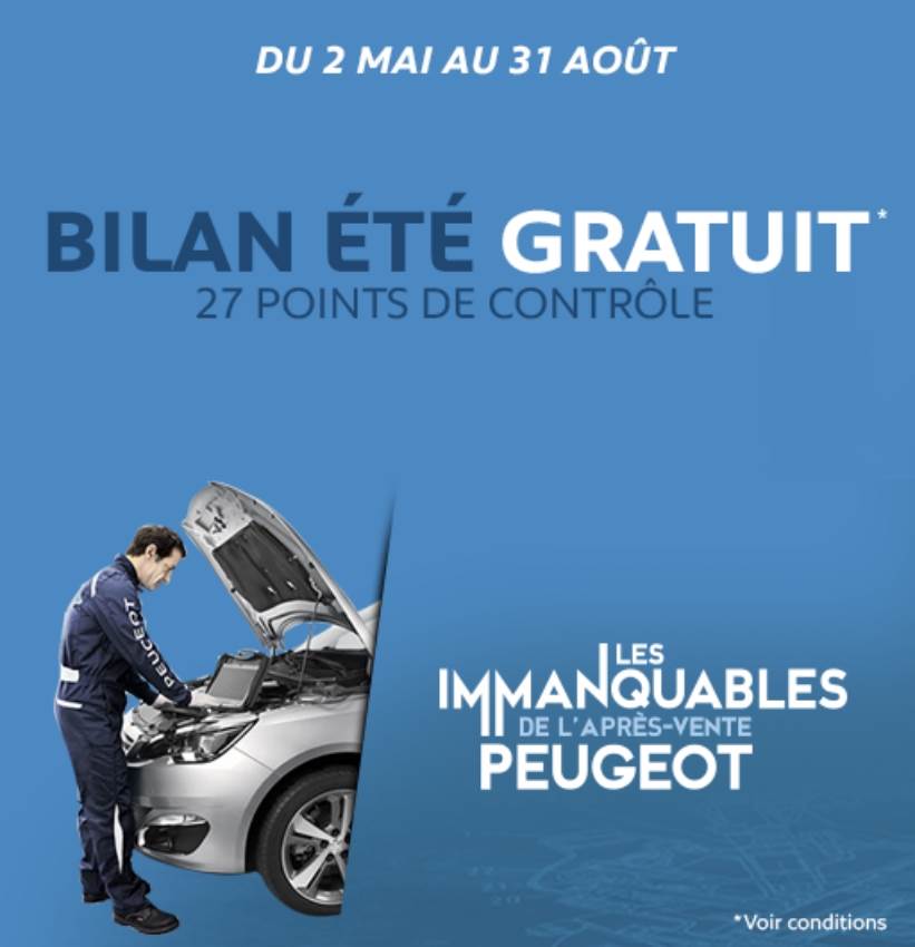 bilan complet de votre véhicule chez Peugeot gratuit