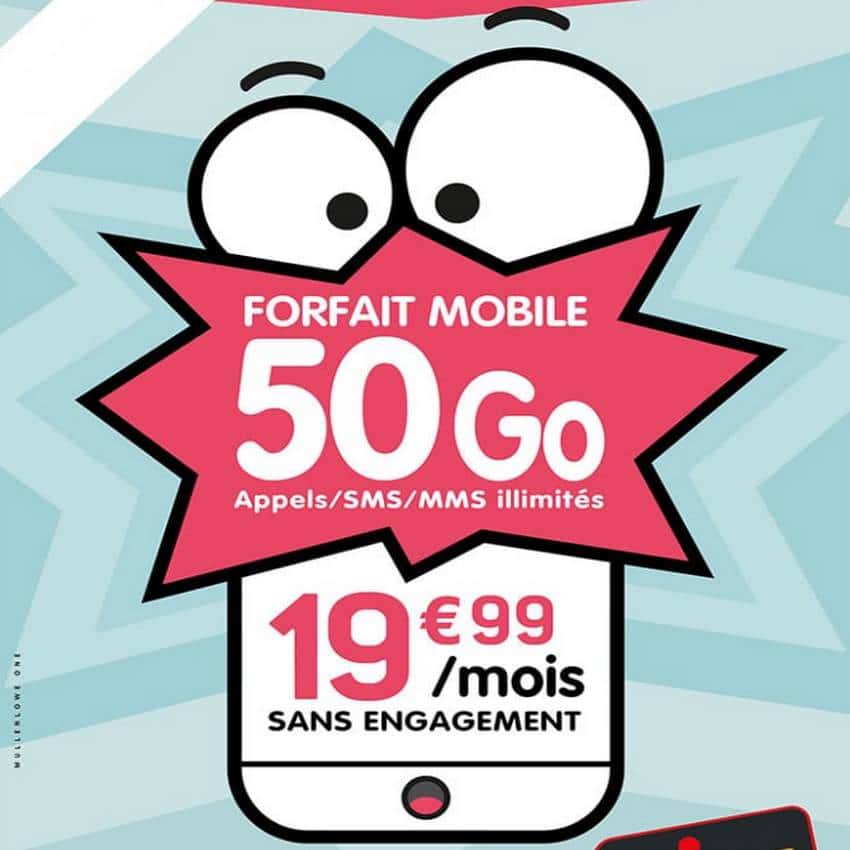 forfait NRJ Mobile 50 Go de data à 19,99 € par mois