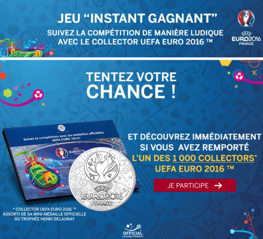 1000 collectors Euro 2016 à gagner avec la Monnaie de Paris
