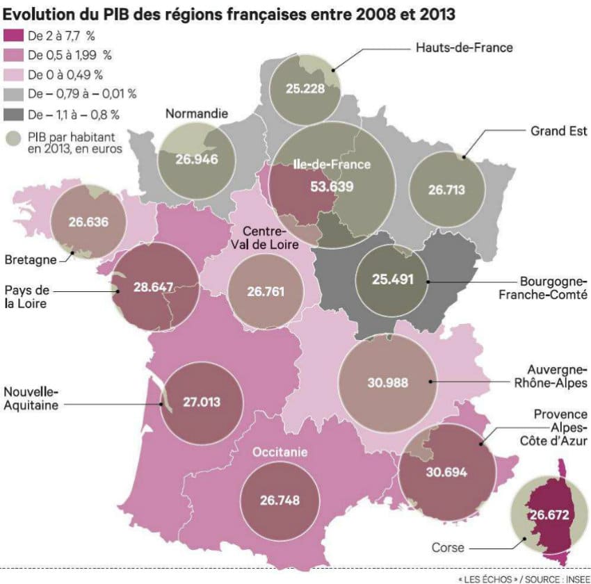 pib regions france 2008 2013