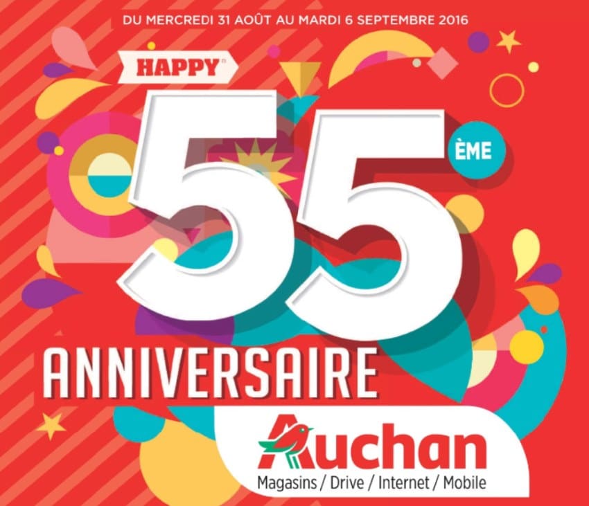 Auchan fête son 55ème anniversaire avec des produits 55 % remboursés