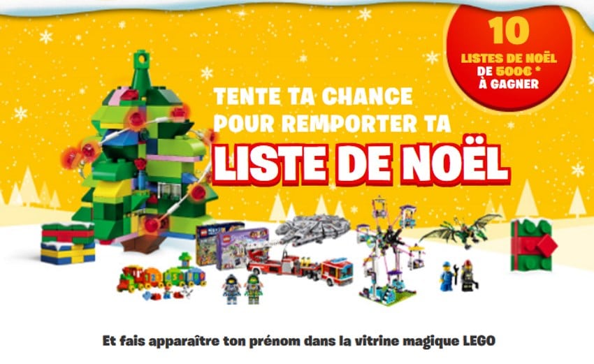 Lego : 10 personnes gagneront le contenu de leur liste de Noël, à hauteur de 500 € TTC