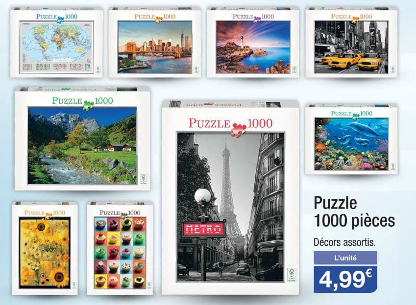 Aldi puzzles 1000 pièces à 4,99€