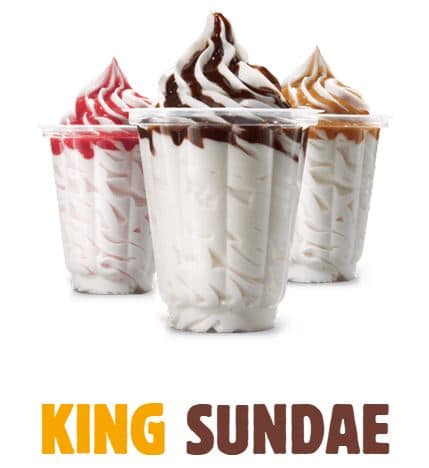 sundae burger king gratuit