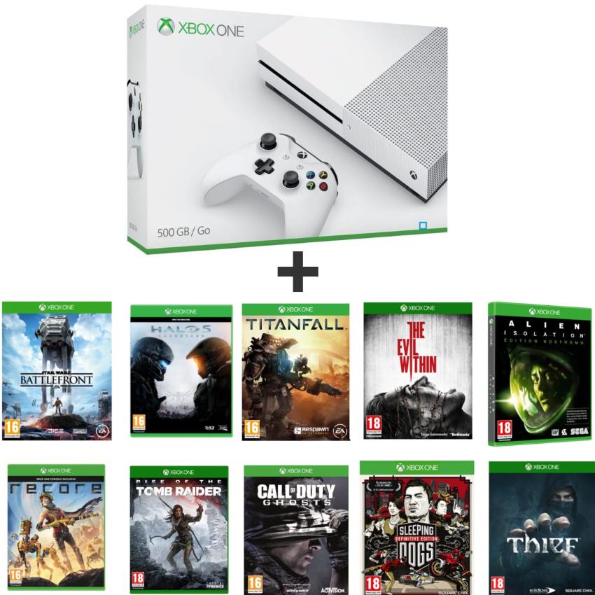 Un pack Xbox One S et 10 jeux à moins de 320 € chez Auchan