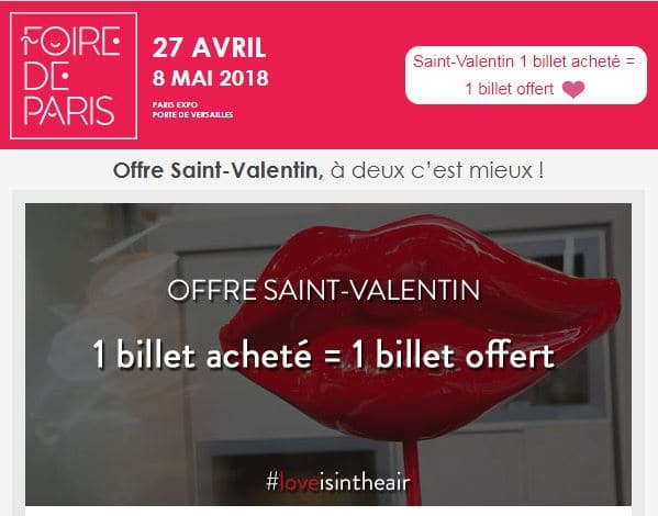 2 billets adultes pour la Foire de Paris 2018 pas chers à 14 €