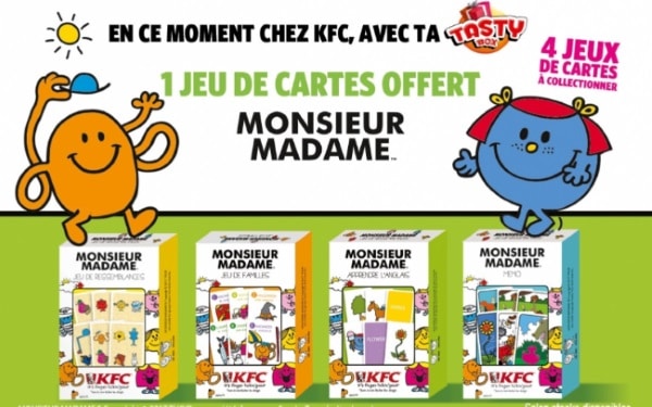 Avec la Tasty Box KFC, un jeu de cartes Monsieur Madame gratuit