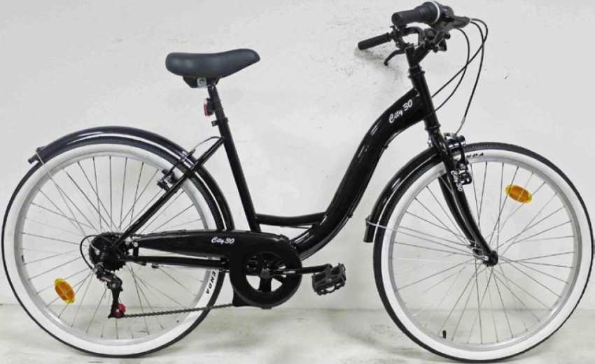 Le vélo de ville city 30 cadre acier 26 pouces à 89 € chez Carrefour