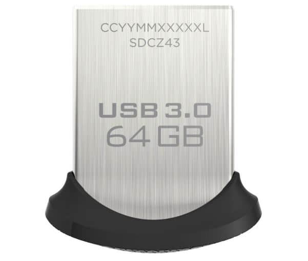 Clé USB Sandisk Ultra fit 64 Go pas chère