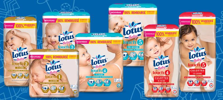 Nouvelles couches Lotus Baby Touch 100 % remboursées en bon d’achat