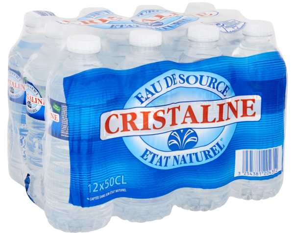 Pack de 12 bouteilles de 0,5 litre Cristaline à 1,52 € chez Carrefour