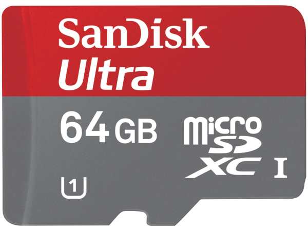La carte Micro SDHC SanDisk 64 GB à 17 € sur GearBest