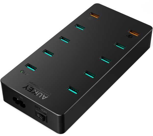 Le chargeur secteur 10 ports USB AUKEY à 19,99 € sur Amazon