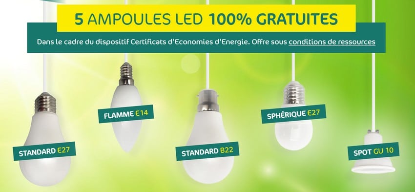 5 ampoules LED gratuites chez Carrefour
