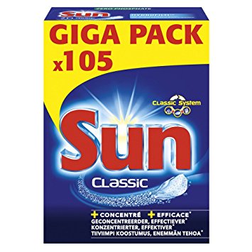 Giga pack SUN 105 tablettes classic pour lave-vaisselle à 7,49 € chez Action