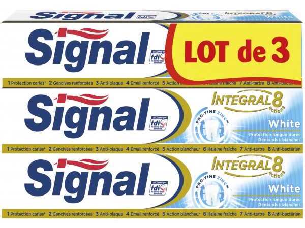Le lot de 3 tubes de dentifrice Signal à 1,66 € chez Carrefour