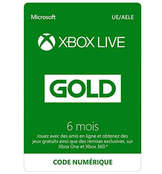 abonnement Xbox Live Gold 6 mois pas cher