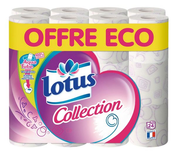 24 rouleaux de papier toilette Lotus à moins de 4 € chez Auchan