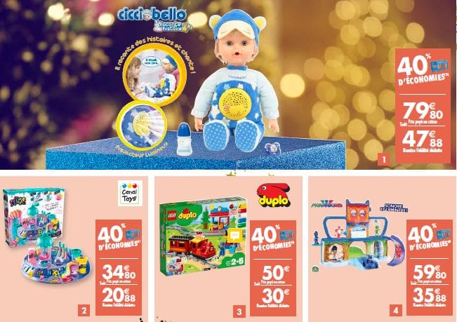 jouets 40% remboursés sur la carte de fidélité Carrefour Noël
