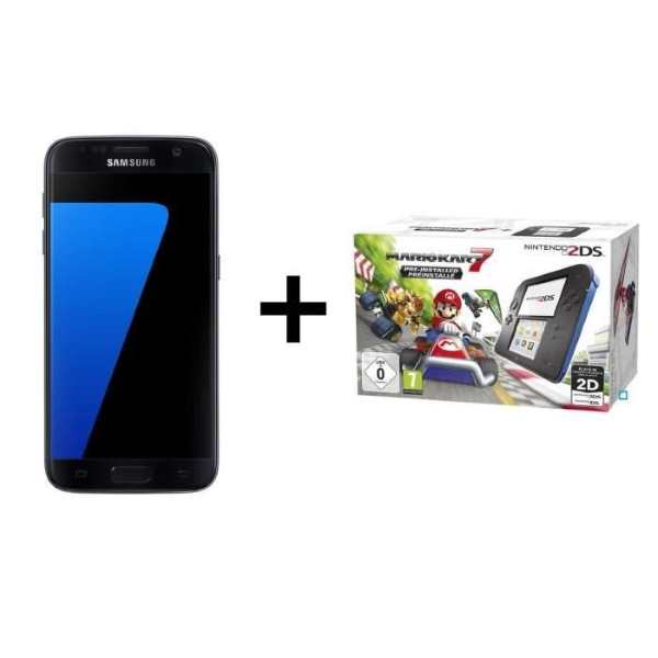 Samsung Galaxy S7 noir + 2DS bleue + Mario Kart 7 préinstallé à 349 € sur Cdiscount