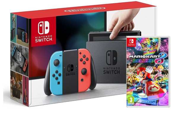 Le pack contenant la Nintendo Switch et le jeu Mario Kart 8 Deluxe à moins de 320 € sur Amazon