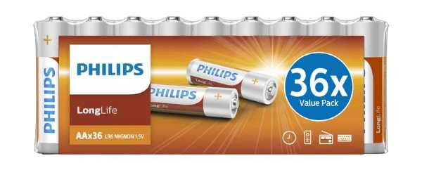 Le lot de 36 piles AA Philips LongLife est à 4,97 € chez Electro Dépôt